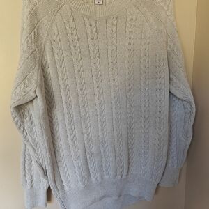 Athleta Silver Cable Knit Sweater